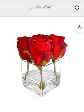 Emilio Robba Red Rose Buds Square Vase